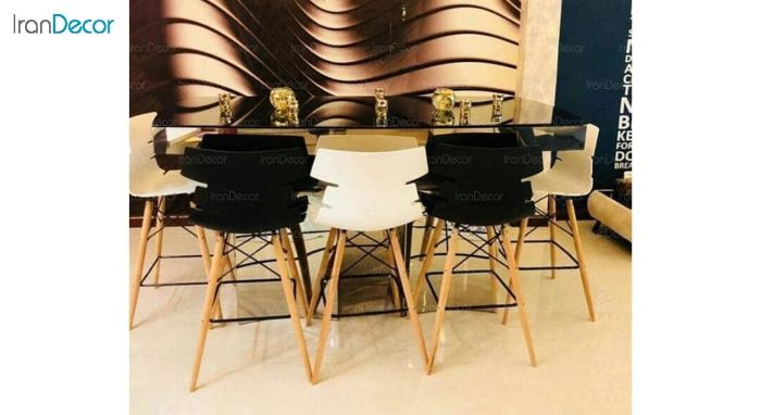 تصویر صندلی اپن پایه چوبی بنیزان مدل مرجان کد M600