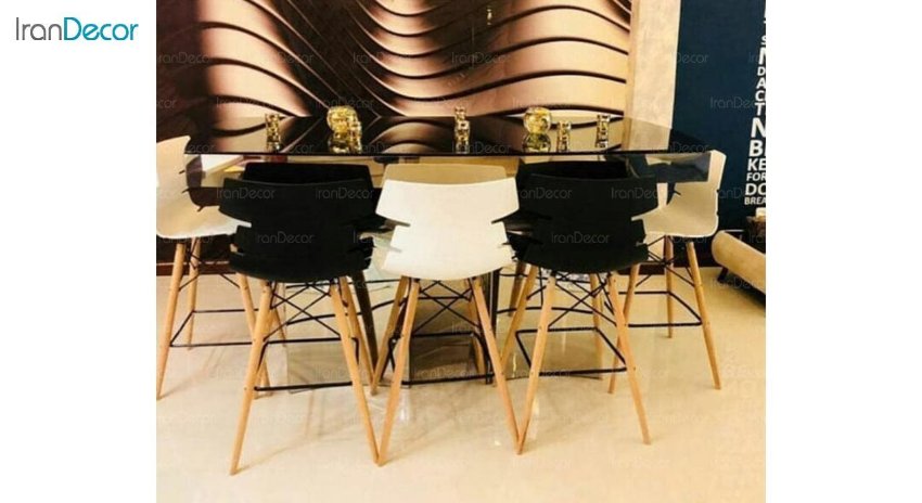 تصویر صندلی اپن پایه چوبی بنیزان مدل مرجان کد M600