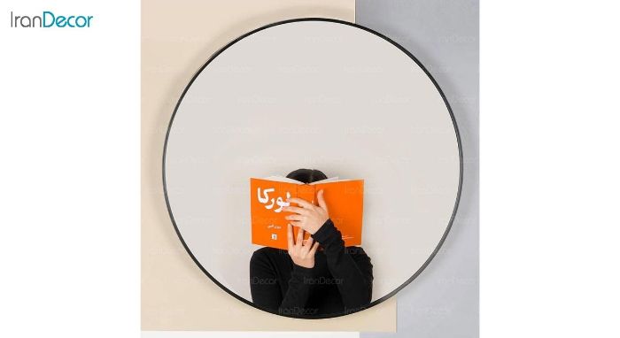تصویر آینه گرد دیواری مدل ماه کد MC