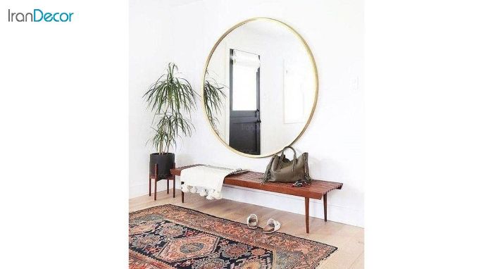 عکس آینه گرد دیواری مدل استیل 304 کد ST