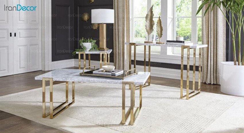 عکس میز عسلی سنگی مدل برین
