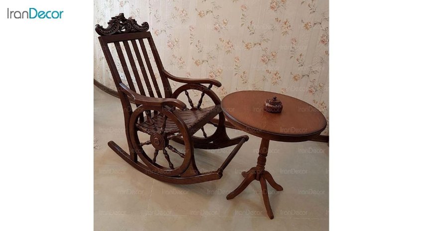 تصویر صندلی راک آمازون چوب مدل ارابه ای