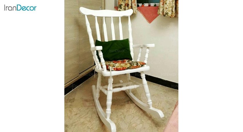 تصویر صندلی راک آمازون چوب مدل تاج ساده