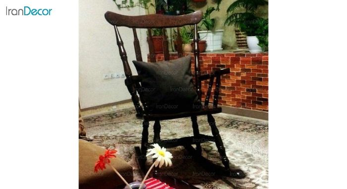 تصویر صندلی راک آمازون چوب مدل تاج ساده