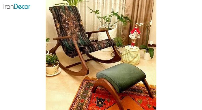 تصویر صندلی راک آمازون چوب مدل کاگان