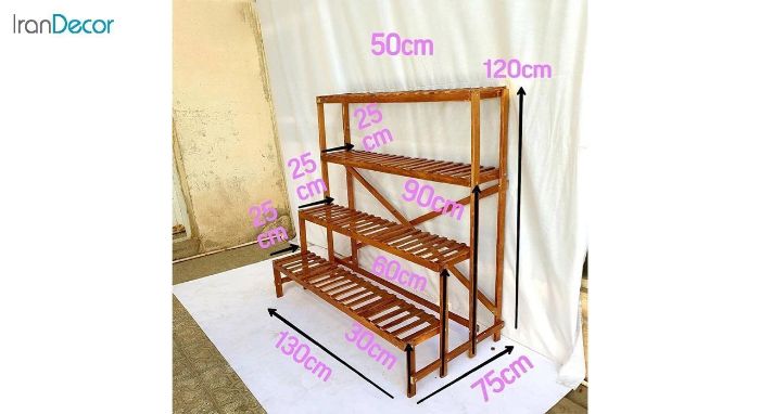 عکس استند گل و گیاه چوبی مدل W70