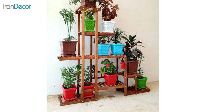 تصویر استند گل و گیاه چوبی مدل W65