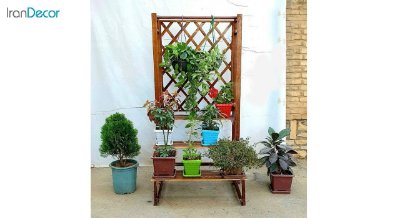 تصویر استند گل و گیاه چوبی مدل W66