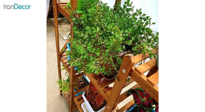تصویر استند گل و گیاه چوبی مدل W63