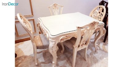 تصویر سرویس میز ناهار خوری سلطنتی مدل روبینا با صندلی روبینا و ویونا