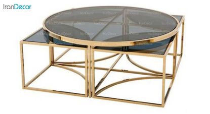 ست میز جلو مبلی مدل سوین با صفحه شیشه ای