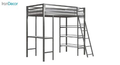تخت خواب نوجوان فلزی با میز تحریر دورمی مدل D4 